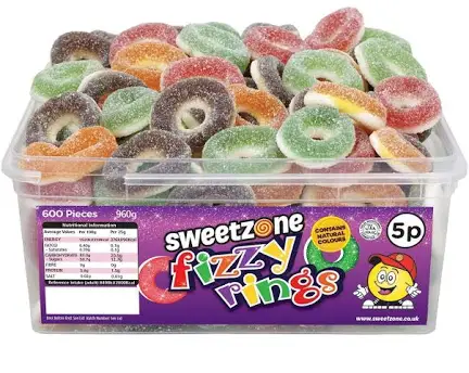 Sweetzone Multi coloured Fizzy Rings