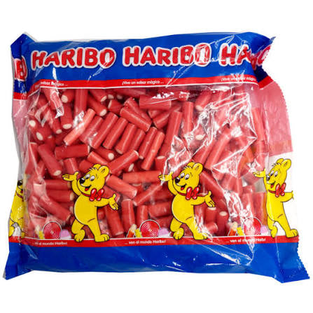 Haribo Strawberry Pencils plain 1Kg bag
